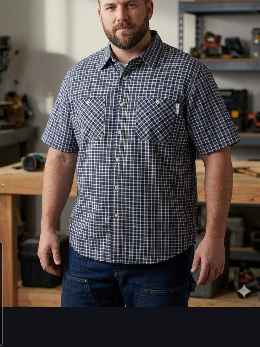 Carhartt Plaid short sleeve Button Down 3XL Big & Tall